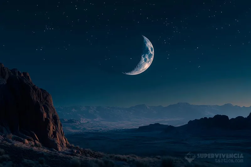 como-orientarse-con-la-luna Los seres humanos utilizan la posición de la luna para orientarse en el espacio