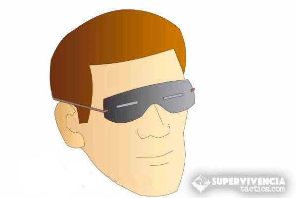 protegerse-del-sol-con-gafas-de-abedul Ilustración que muestra como protegerse del sol con unas gafas de corteza de abedul