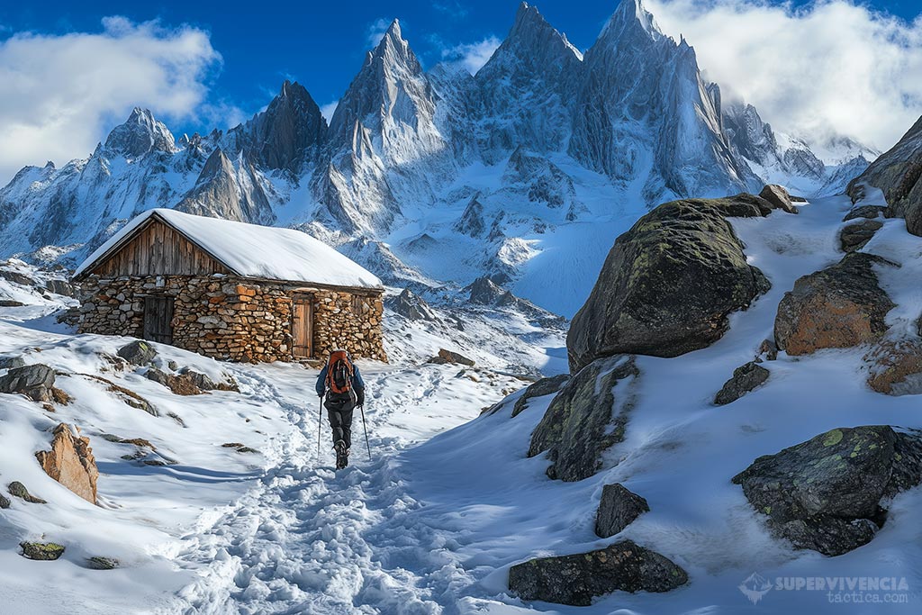 Refugio en la alta montaña