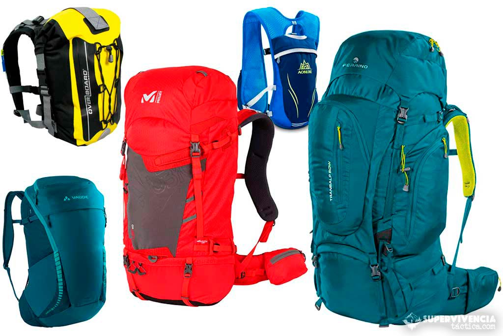 Clases de mochilas para trekking, montaña, senderismo, supervivencia, etc